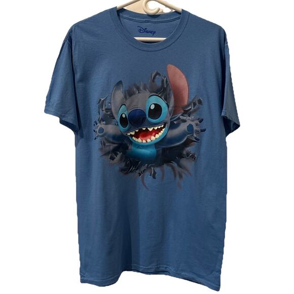 Disney Other - Disney Lilo & Stitch Graphic Blue Short Sleeve Shirt Size Medium